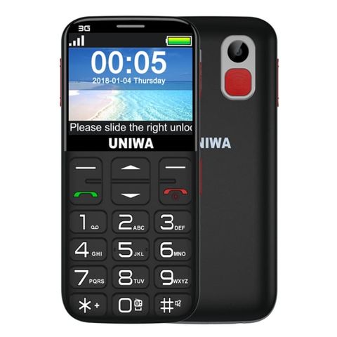 UNIWA V808G 3G Đen – Điện thoại bàn phím 21 phím, màn hình 2,31 inch, pin 1400mAh