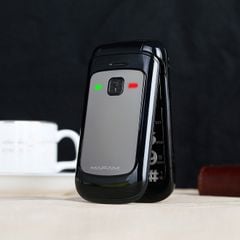  Điện thoại lật Mafam F138 Đen – 2.4 inch, phím lớn, Dual SIM, SOS, Magic Voice 