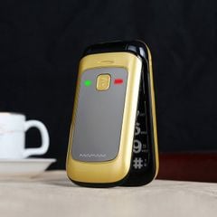  Điện thoại lật Mafam F138 Vàng – 2.4 inch, phím lớn, Dual SIM, SOS, Magic Voice 