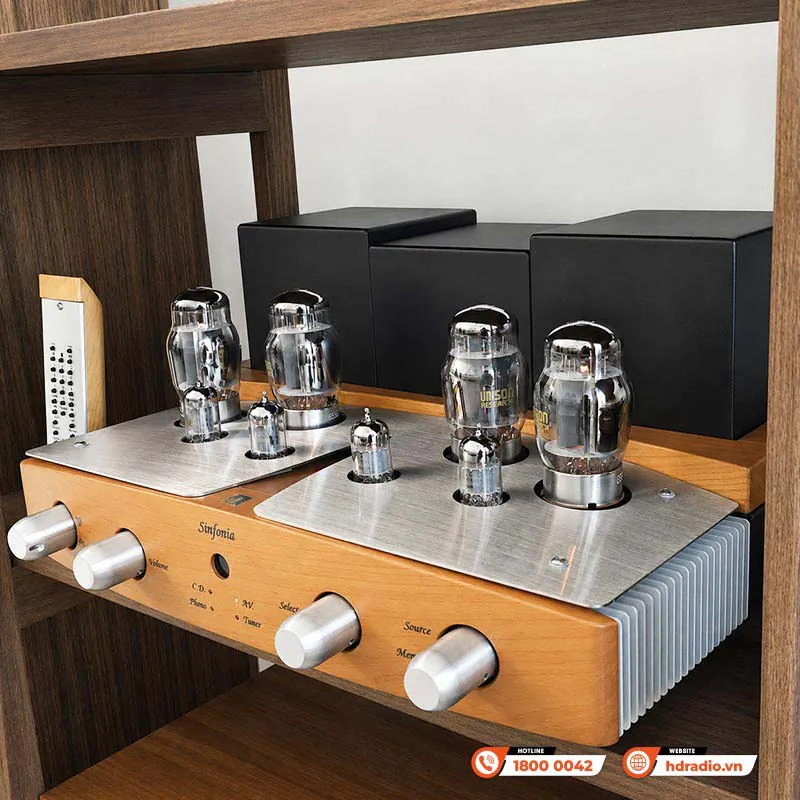 Ảnh minh họa Amply Unison Research Sinfonia, 8 Bóng đèn, Công suất 25W/Kênh, Line, RCA 2