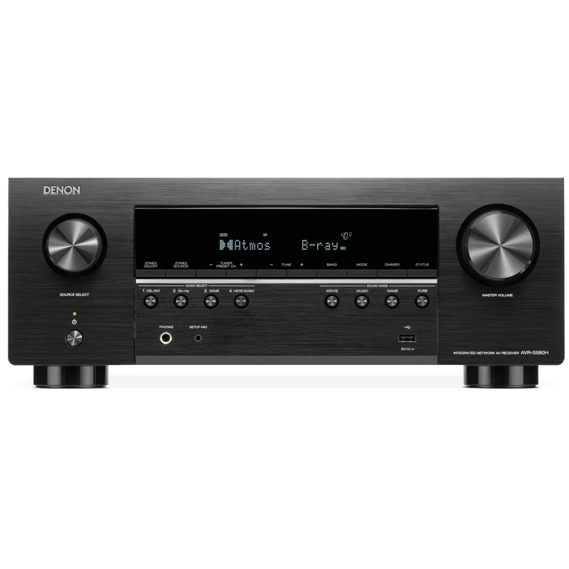 Amply Denon AVR-S980H, 7.2 Kênh, Công suất 90W/CH (8 ohms), HEOS, Wi-Fi, Bluetooth, HDMI