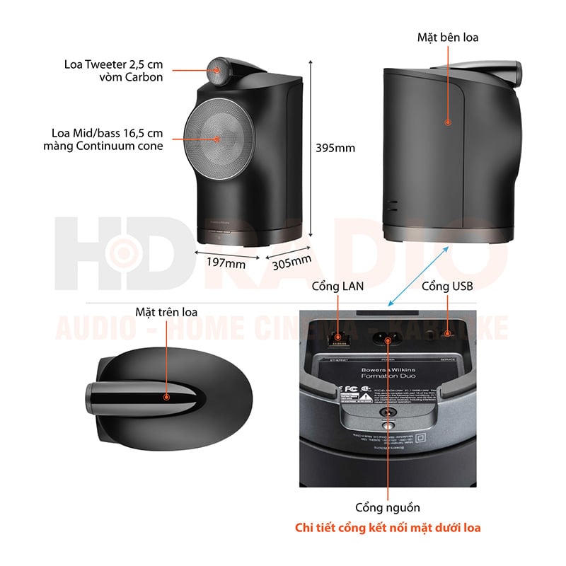Ảnh minh họa Loa B&W Formation Duo Chính Hãng, Công Suất 250W, Bass 16,5cm, WiFi, Bluetooth, Airplay 2 2