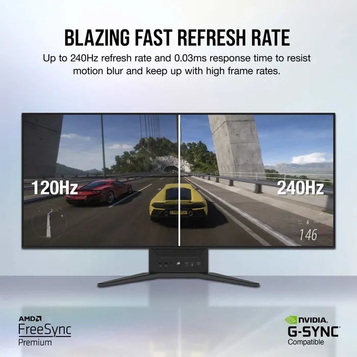Ảnh minh họa Màn hình gaming OLED UltraWide Corsair Xeneon Flex 45WQHD240 45 inch có thể uốn cong – WQHD 3440x1440, 240Hz, 0.03ms 3
