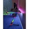 Bàn gaming Gamax D2501 RGB 3 cạnh vân sợi carbon kèm tấm lót chuột