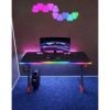 Bàn gaming Gamax D2501 RGB 3 cạnh vân sợi carbon kèm tấm lót chuột