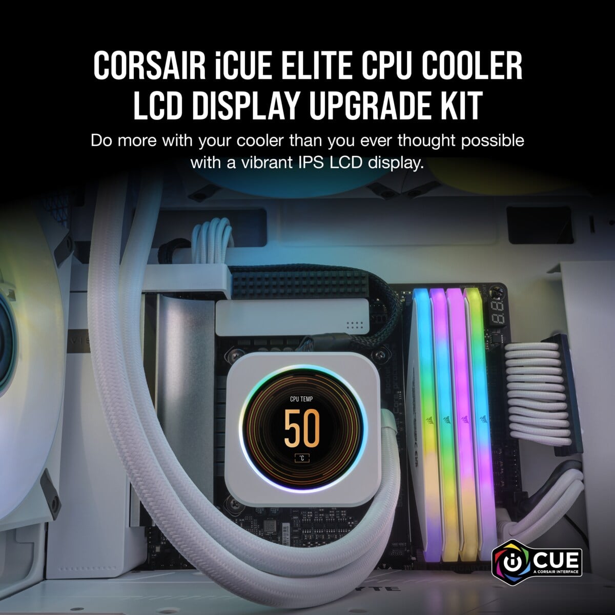 Ảnh minh họa Màn hình LCD dùng cho tản nhiệt nước Corsair ELITE - White CW-9060066-WW 2