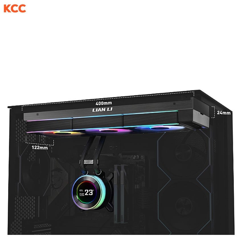 Ảnh minh họa Tản Nhiệt Nước LianLi HydroShift II LCD 360TL Wireless (GHS2LCD36TB) - Đen 3