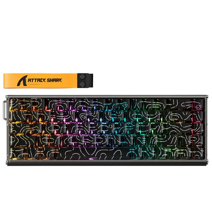 ATTACK SHARK X68 MAX HE 60% Có dây 8KHz Rapid Trigger Bàn phím gaming từ tính nhôm CNC với cáp RGB cuộn C01Ultra - Black Contour