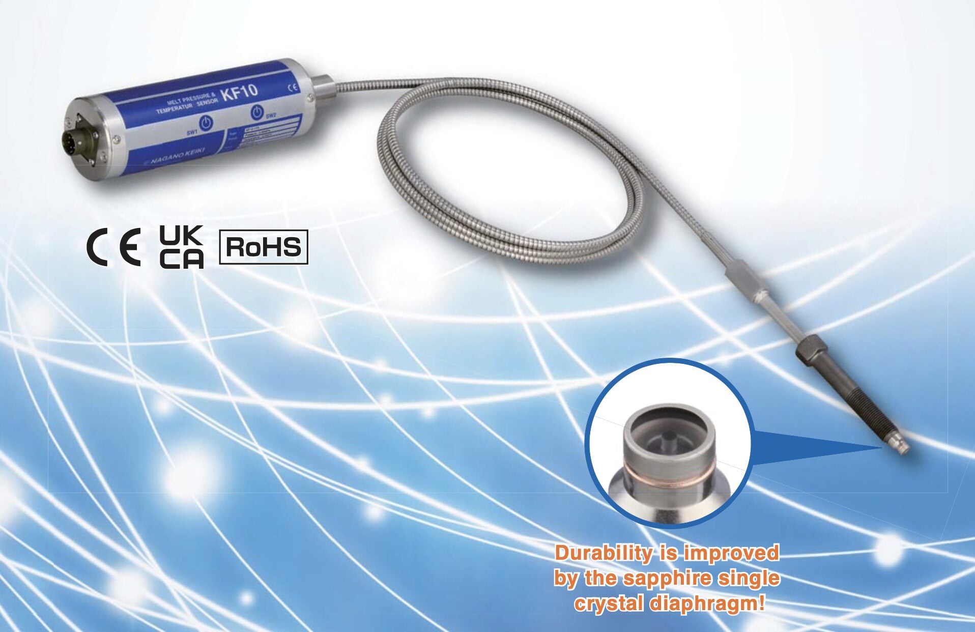 Ảnh minh họa NAGANO KF10 Cảm biến nhiệt độ và áp suất nóng chảy (70MPa/ 400°C) 1