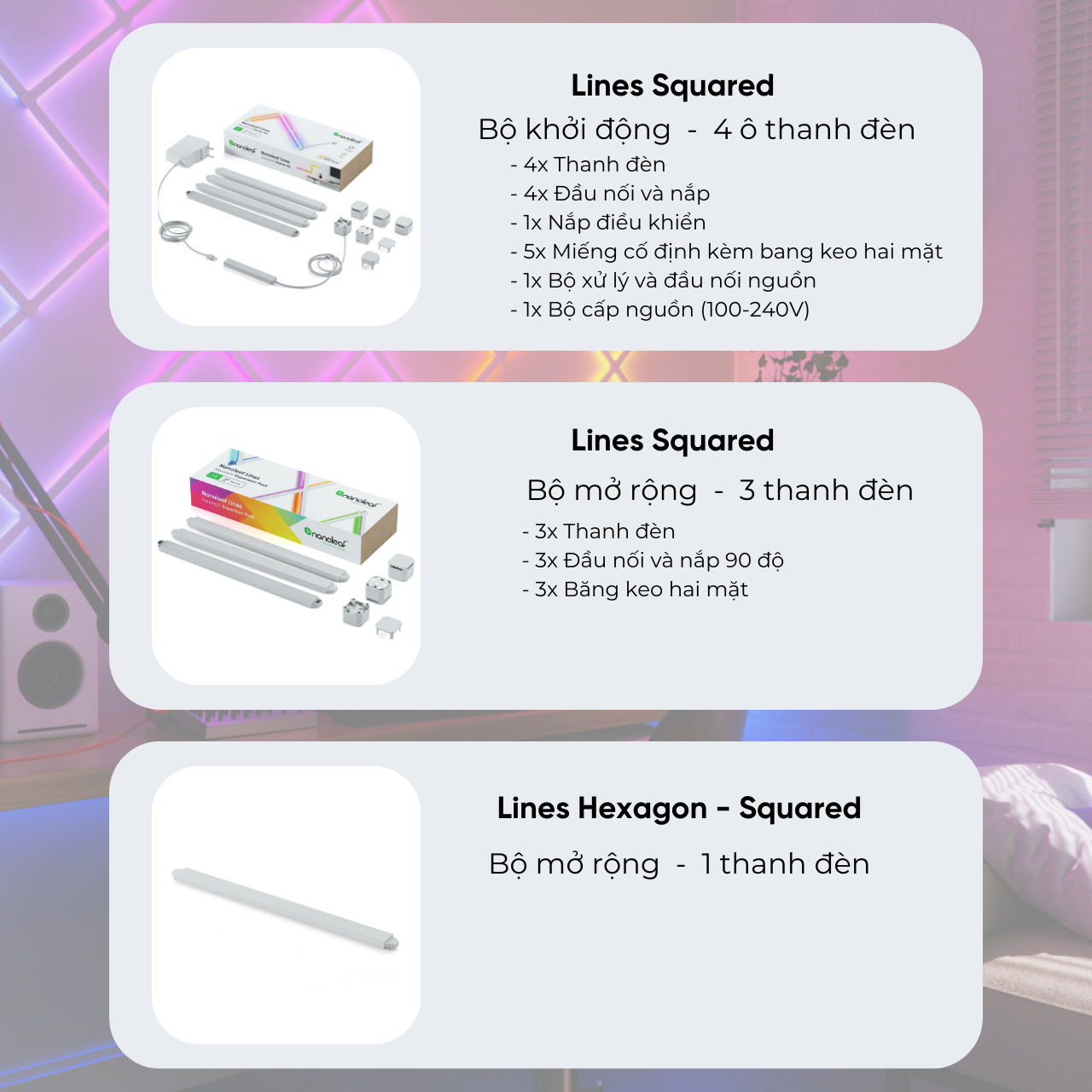 Ảnh minh họa Nanoleaf Lines 90 Degrees Smarter Kit (4 Lines) 2