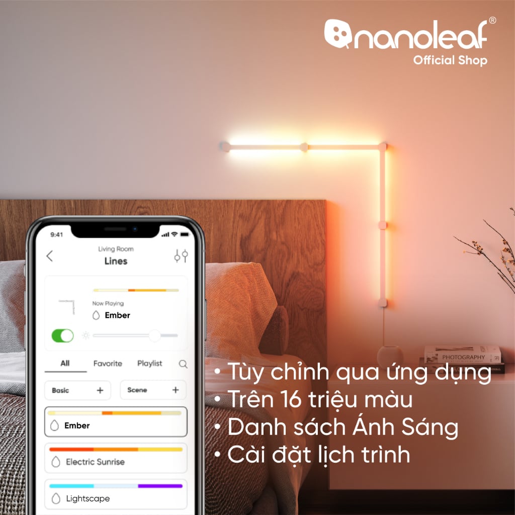 Ảnh minh họa Nanoleaf Lines 90 Degrees Smarter Kit (4 Lines) 3