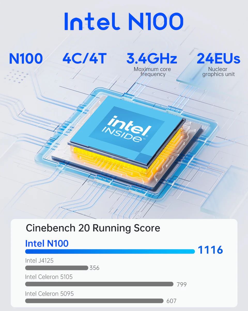 Ảnh minh họa NAS AOOSTAR R1 2 bay - Intel N150 - Hỗ trợ 40TB 3