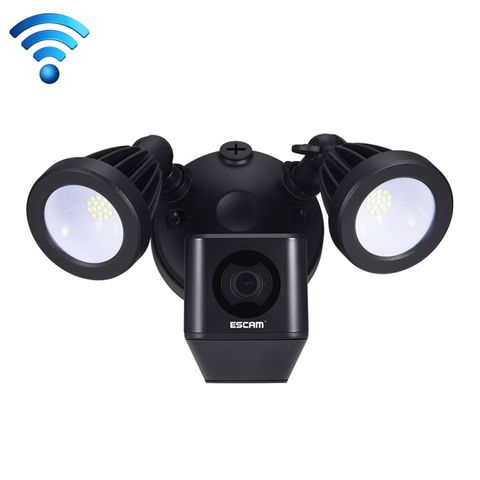 ESCAM QF608 Màu Đen – Camera WiFi 1080P Floodlight, báo động PIR 270°