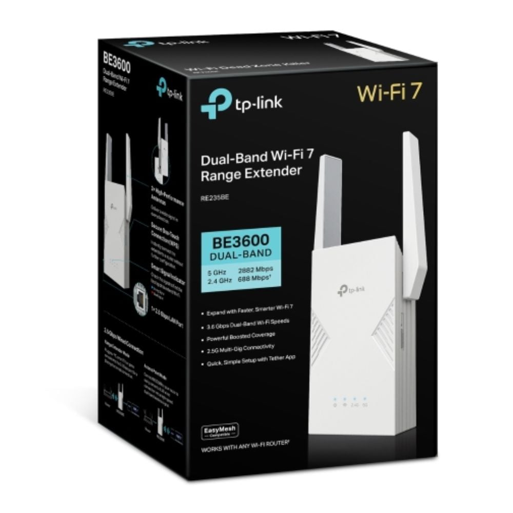 Ảnh minh họa Bộ mở rộng sóng wifi TP-Link RE235BE (Chuẩn BE/ BE3600Mbps/ 2 Ăng-ten ngoài/ EasyMesh) 1