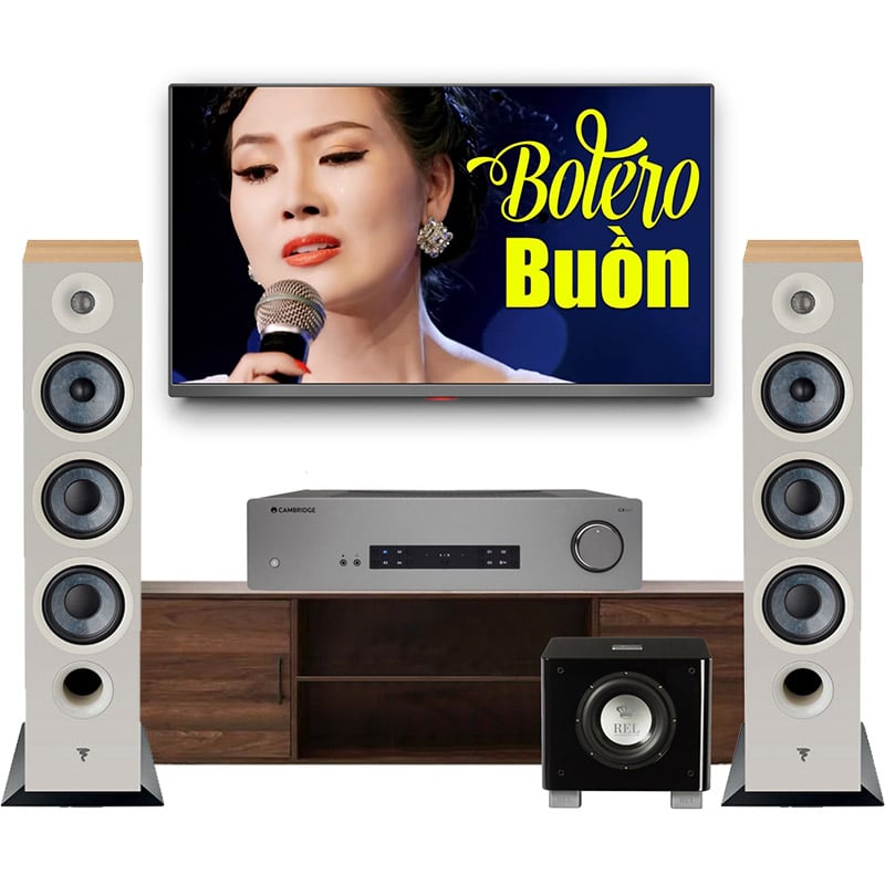 Dàn nghe nhạc có sub Cambridge NN12 (Focal 826 + Cambridge CXA 61 + Sub Rel T7X)