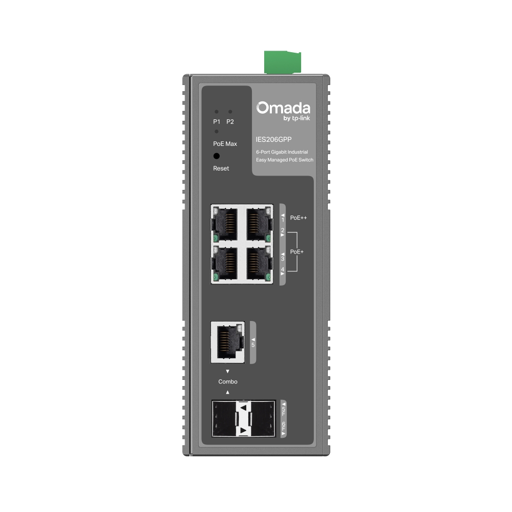 Ảnh minh họa Bộ chuyển mạch công nghiệp Easy Managed Gigabit 6 cổng Omada IES206GPP (có hỗ trợ PoE++ / PoE+). 1