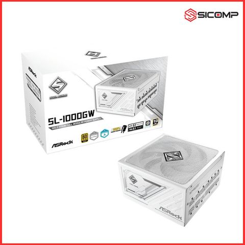 Nguồn Asrock Sl-1000gw 80 Plus Gold Fully Modular White