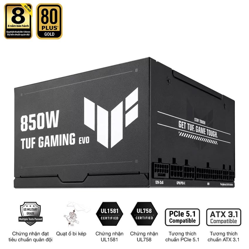 Ảnh minh họa Nguồn ASUS TUF GAMING 850G EVO - 850W (80 Plus Gold/ATX3.1/Full modular) 1