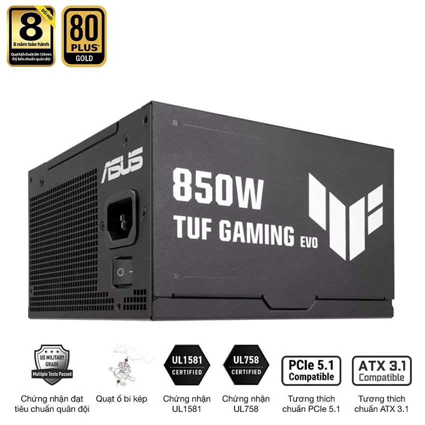 Ảnh minh họa Nguồn ASUS TUF GAMING 850G EVO - 850W (80 Plus Gold/ATX3.1/Full modular) 2