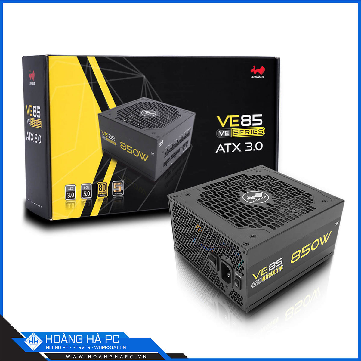 Ảnh minh họa Nguồn Inwin VE85 850W 80 Plus Gold | ATX 3.0 | PCIe 5.0 1