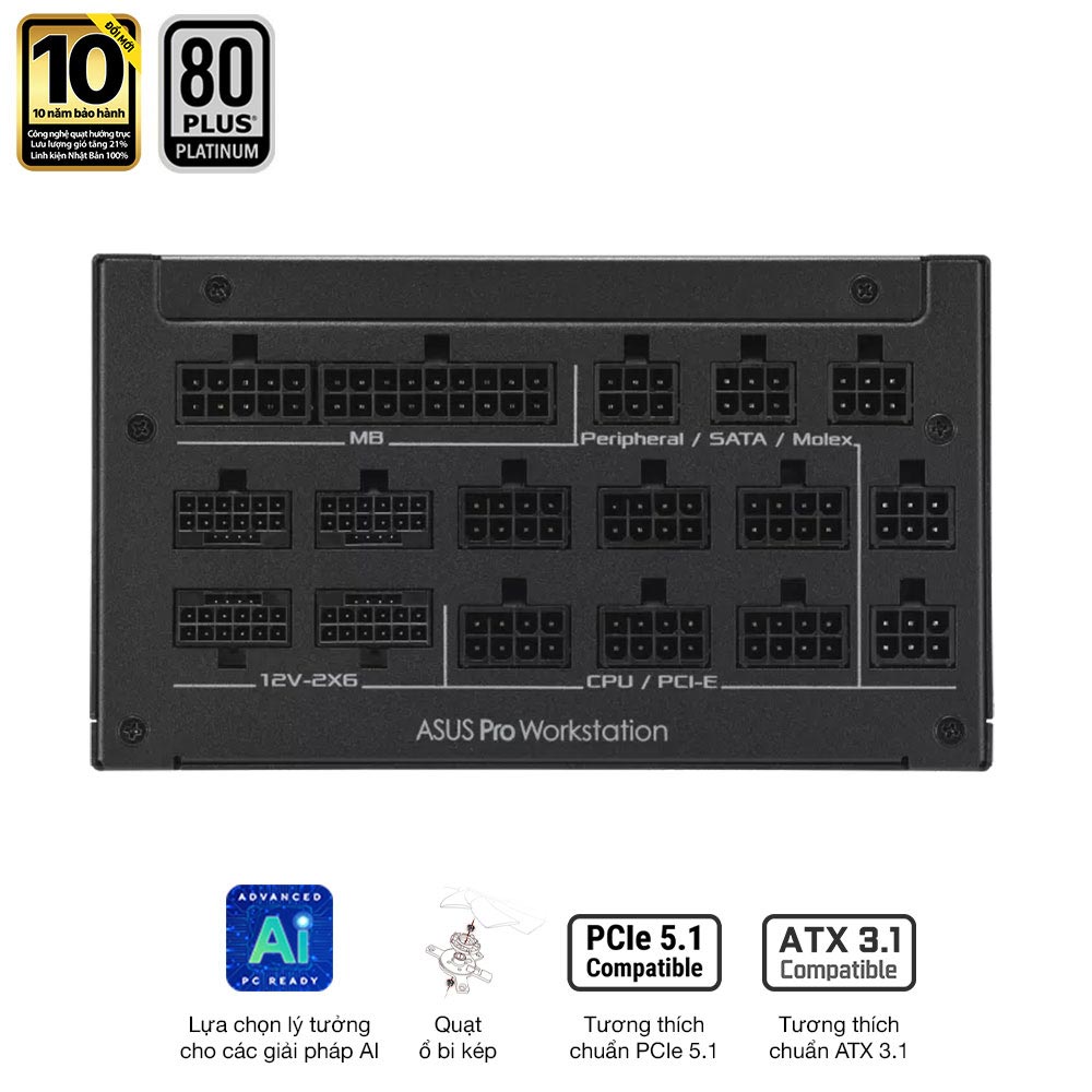 Ảnh minh họa Nguồn máy tính Asus PRO-WS-3000P (3000W/ 80 Plus Platinum/ Full-Modular) 1
