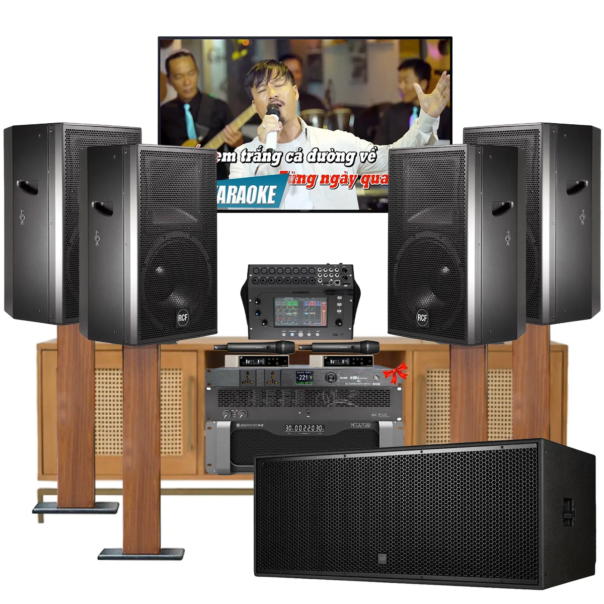 Ảnh minh họa Dàn karaoke gia đình, biệt thự vip RCF 07 (RCF C5212 W MK3, IPS 2.5K, SAE MEGA2500, RCF S29,…) 1