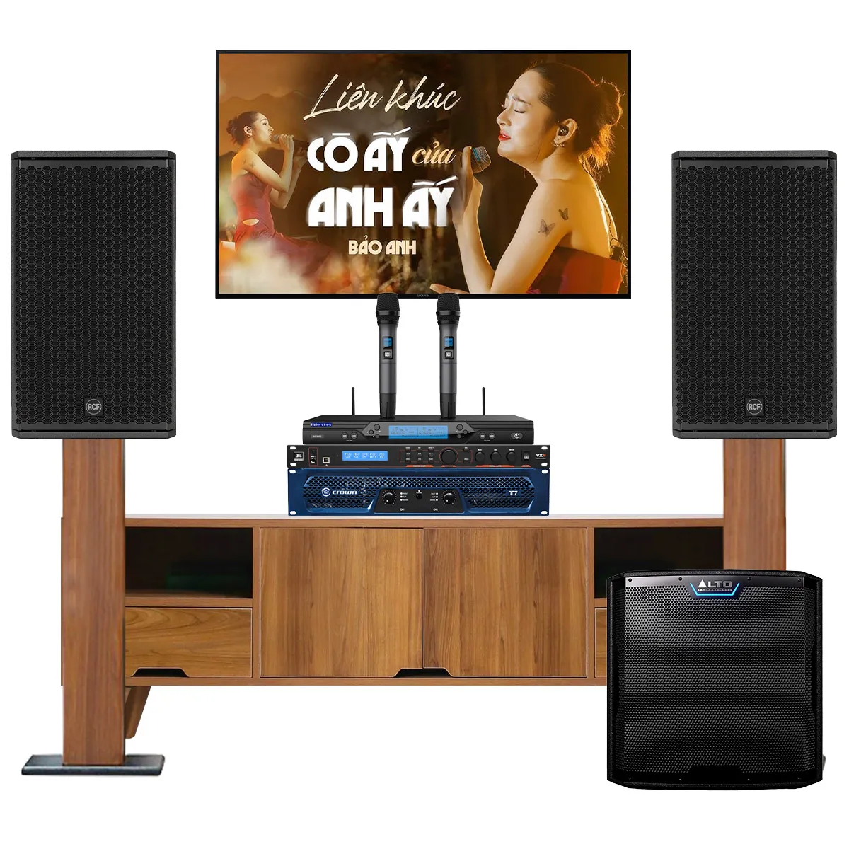 Ảnh minh họa Dàn karaoke gia đình RCF GMAX 03 (RCF GMAX 12, Crown T7, JBL VX9, TS12S, BS-9800, BKsound M8) 3