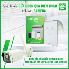  Combo Công Tắc Cửa Cuốn Hunonic Màu Trắng Kết Hợp Camera Icat Outdoor 