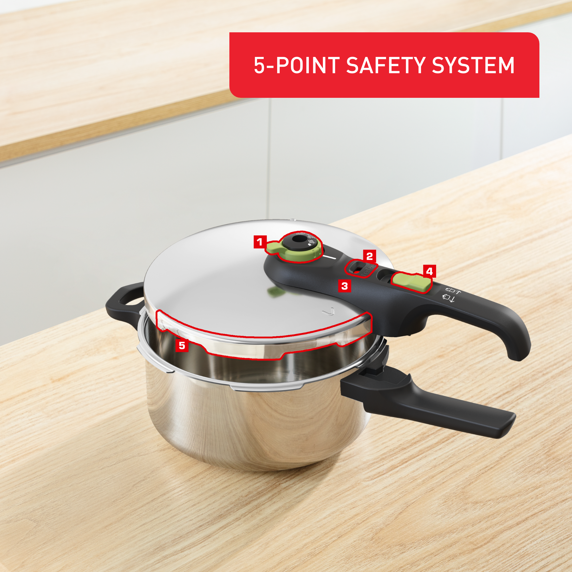 Ảnh minh họa Nồi áp suất Inox cao cấp Tefal Secure Trendy, 4L 2