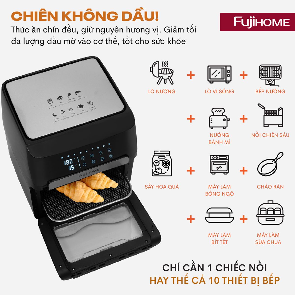Ảnh minh họa Nồi chiên không dầu Fujihome AA12DB 12L 1