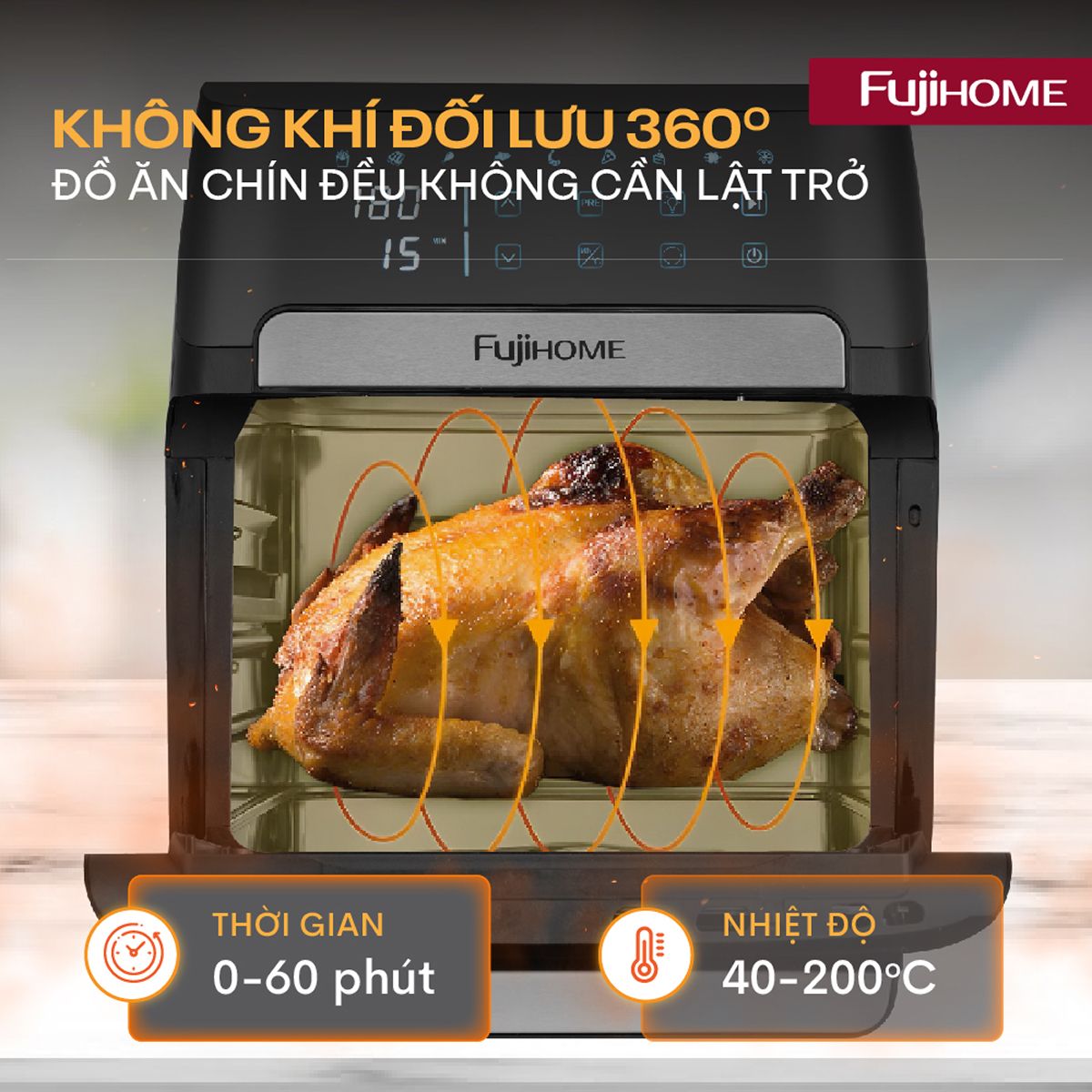 Ảnh minh họa Nồi chiên không dầu Fujihome AA12DB 12L 2