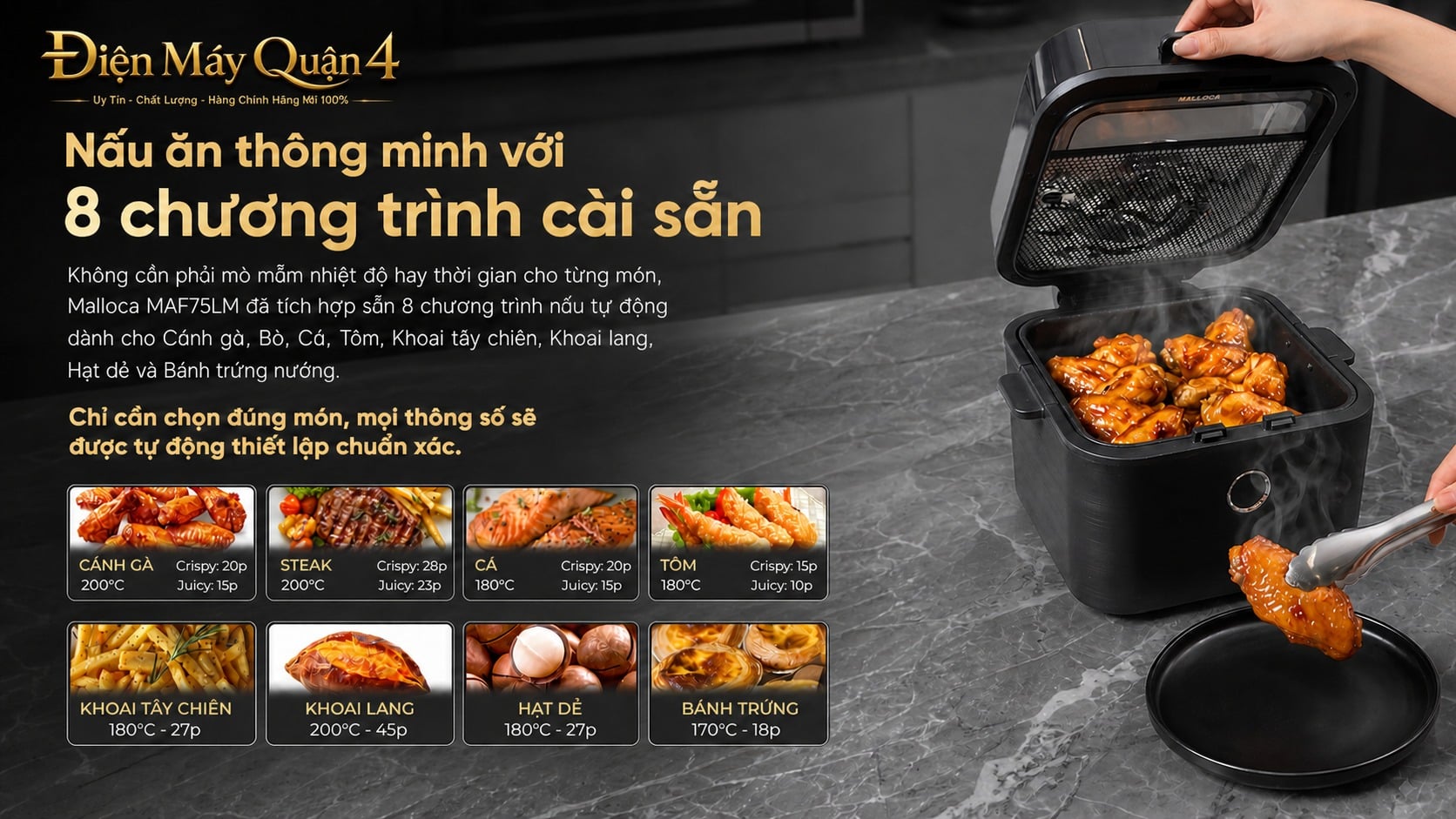 Ảnh minh họa Nồi chiên không dầu Malloca MAF75LM 1