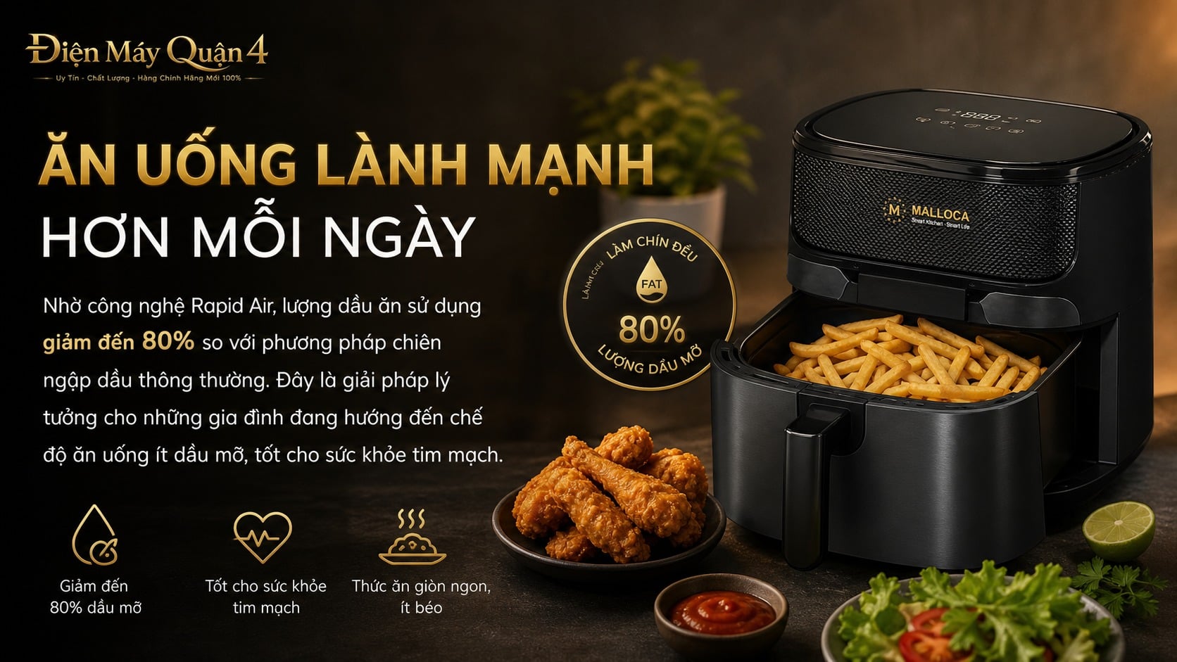 Ảnh minh họa Nồi chiên không dầu Malloca MAF75LM 3