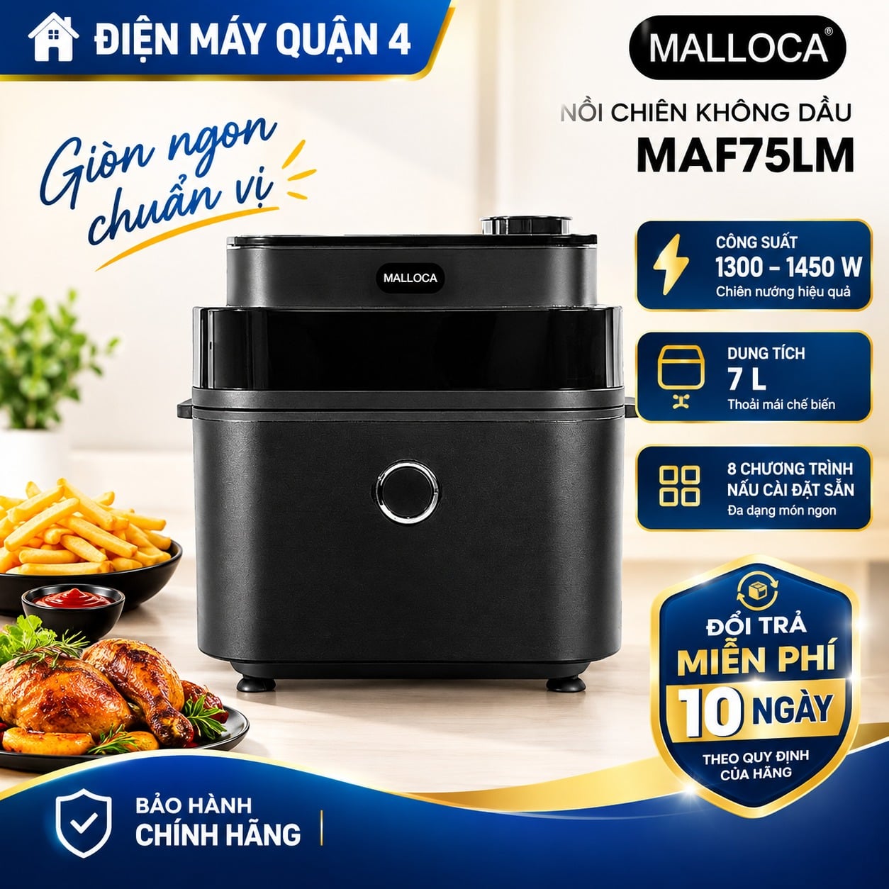 Nồi chiên không dầu Malloca MAF75LM