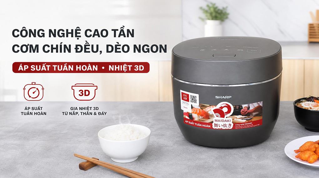 Ảnh minh họa Nồi cơm áp suất cao tần Sharp 1.8 lít KS-XW181V-S 1