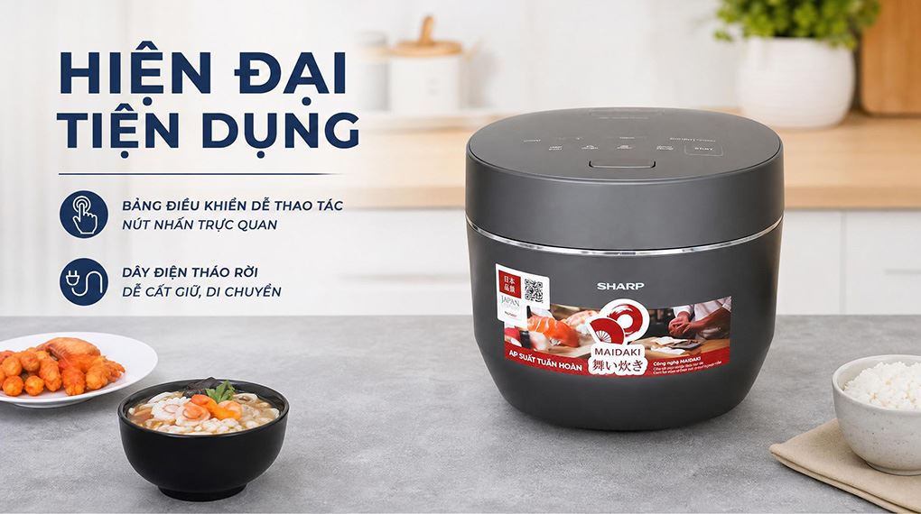 Nồi cơm áp suất cao tần Sharp 1.8 lít KS-XW181V-S