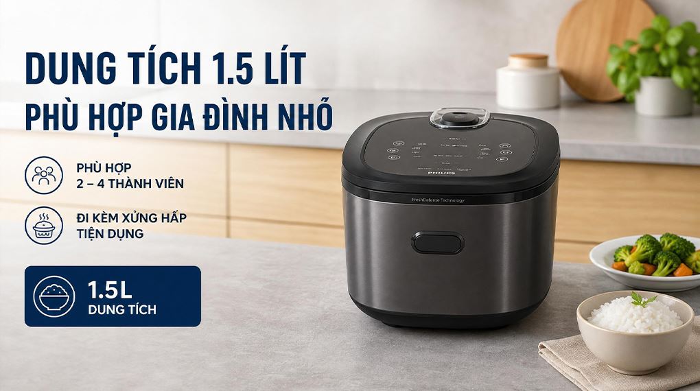 Nồi cơm cao tần Philips 1.5 lít HD5210/82
