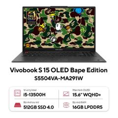  Laptop ASUS Vivobook S 15 OLED BAPE Edition S5504VA-MA291W (16GB) 