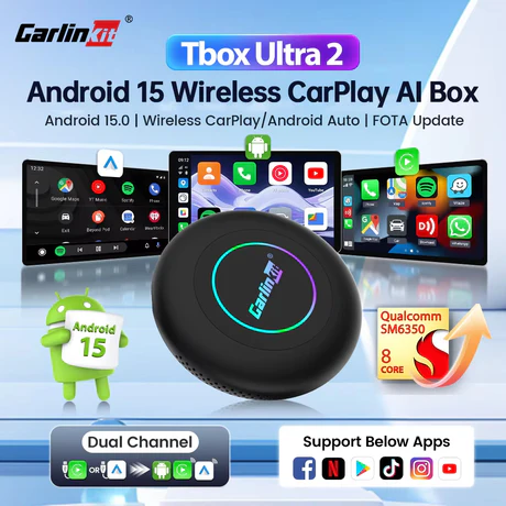 Ảnh minh họa Android Box Ô Tô Carlinkit Tbox Ultra 2, Chip Qualcomm SM6350, Ram 8G/128G, Android 15 1