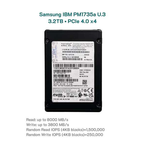 Ổ cứng 3.2TB SSD Samsung IBM U.3 PM1735a Gen 4