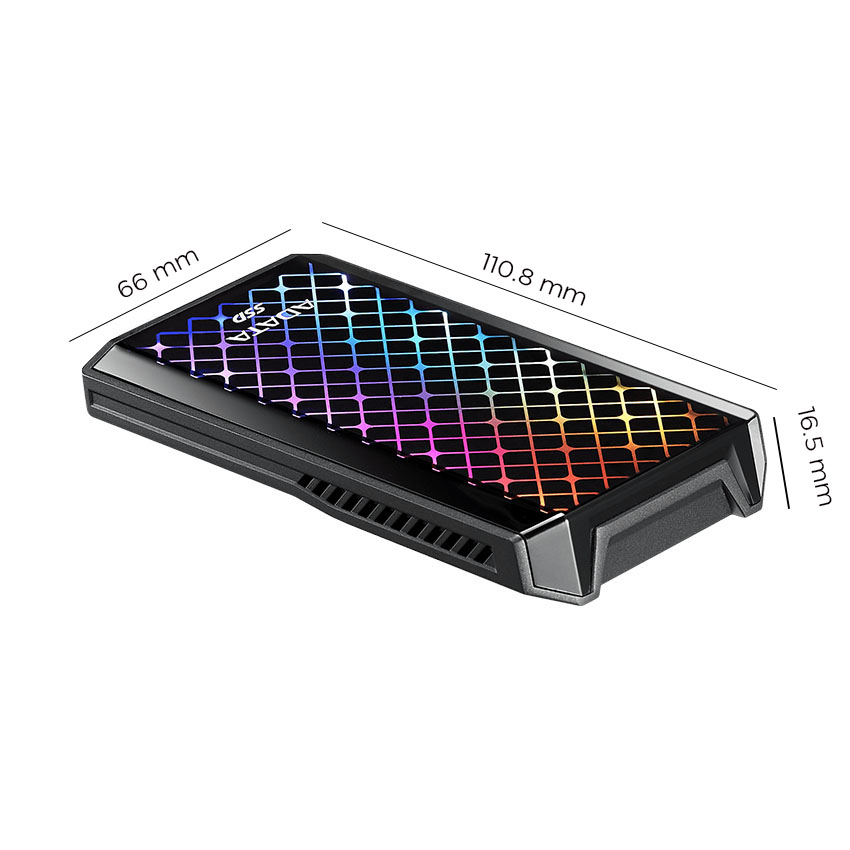 Ảnh minh họa Ổ cứng di động SSD 1TB Adata ASE900G Led RGB - Black 3