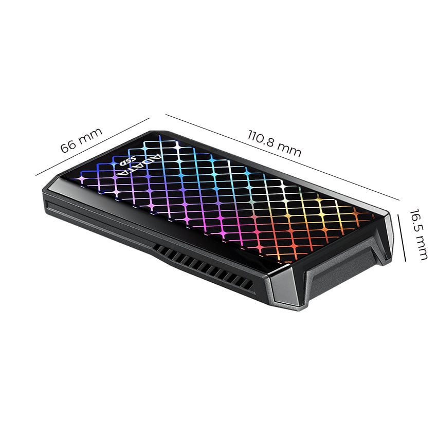 Ảnh minh họa Ổ cứng di động SSD 512GB Adata ASE900G Led RGB - Black 3
