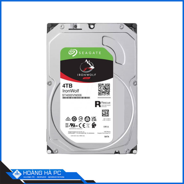 Ổ cứng HDD Seagate IronWolf 4TB (3.5 inch, SATA3, 256MB Cache, 5400RPM)