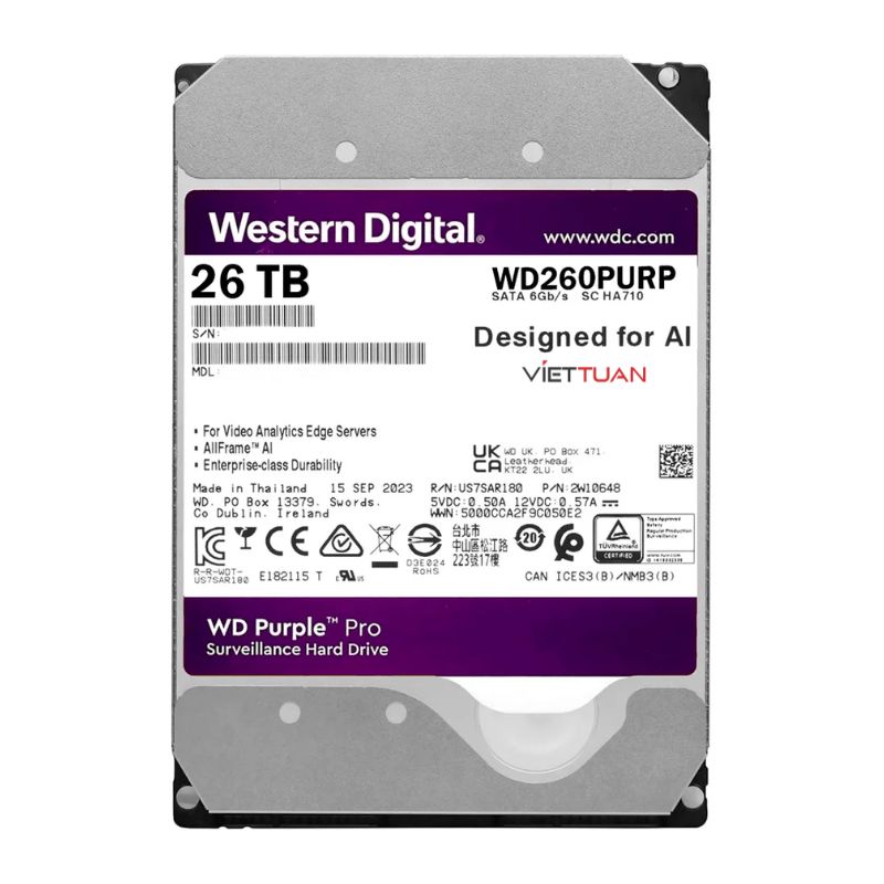 Ổ cứng HDD WD Purple Pro 26TB WD260PURP