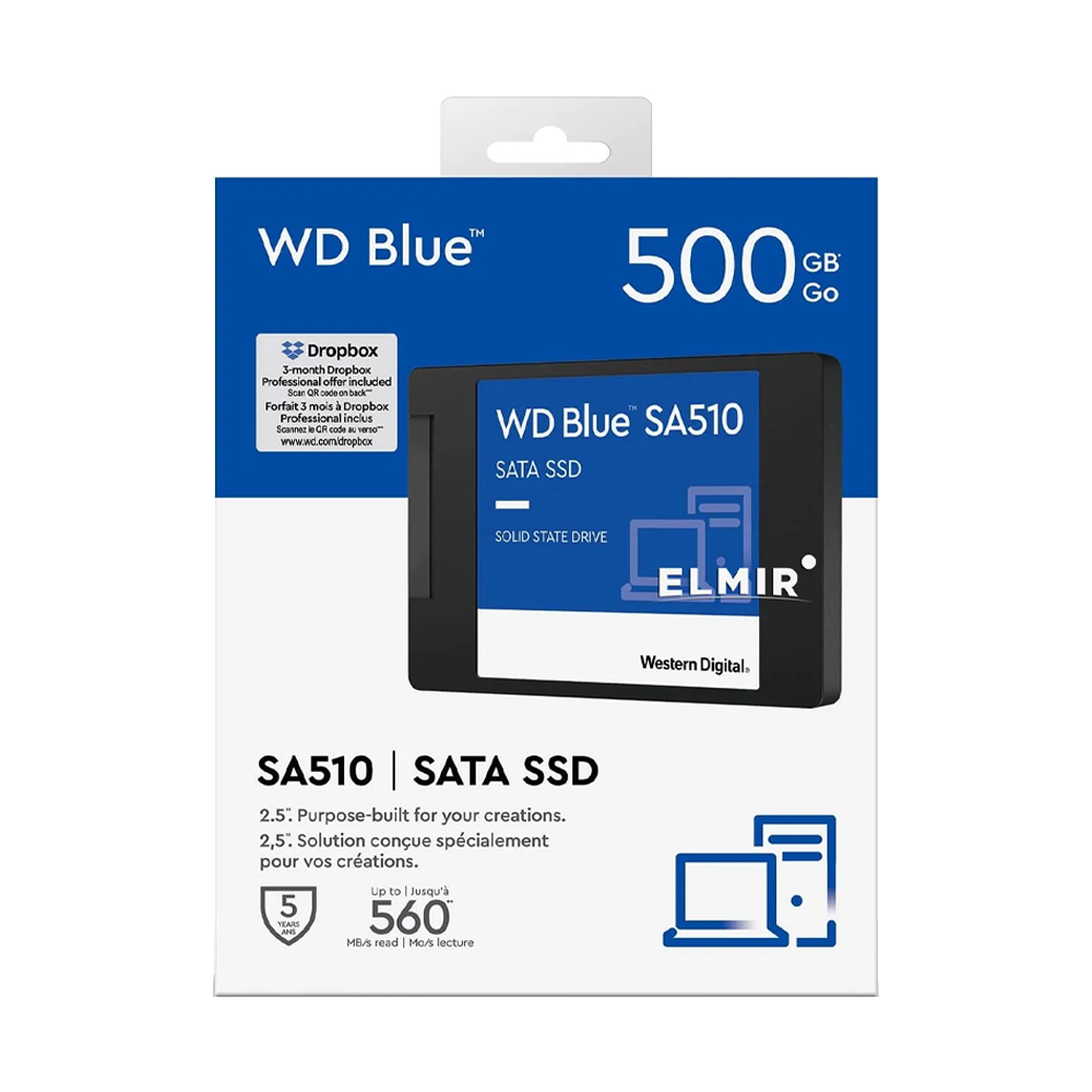 Ảnh minh họa Ổ cứng SSD Western Digital Blue SA510 500GB | SATA III, 2.5" (WDS500G3B0A) 1