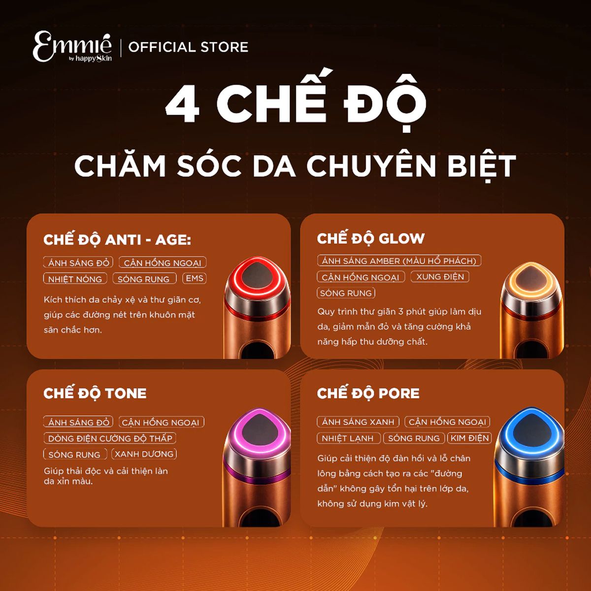 Ảnh minh họa Máy nâng cơ đẩy tinh chất 10 in 1 Glow + Youth Booster Device Emmié by Happyskin 3
