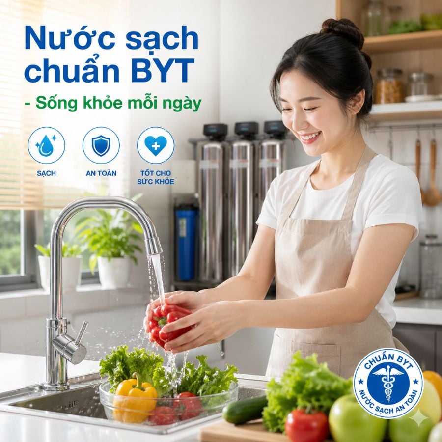 Ảnh minh họa Bộ lọc tổng đầu nguồn gia đình KG1054TL3-INOX, Van tự động, Xử lý Canxi 1