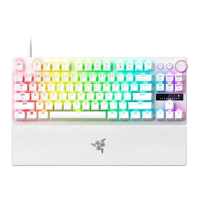 Bàn phím Gaming có dây Esports Razer Huntsman V3 Pro TKL 8KHz – Công tắc quang analog Gen-2, Rapid Trigger, RGB (White Edition)