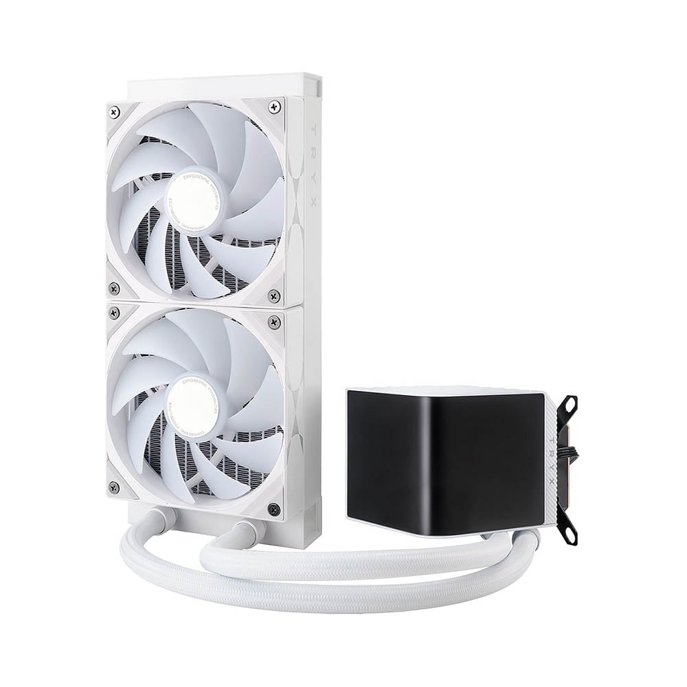 Ảnh minh họa Tản nhiệt nước AIO TRYX PANORAMA 240 ARGB L-shaped AMOLED White L-P240A-AS2M-G0W 1