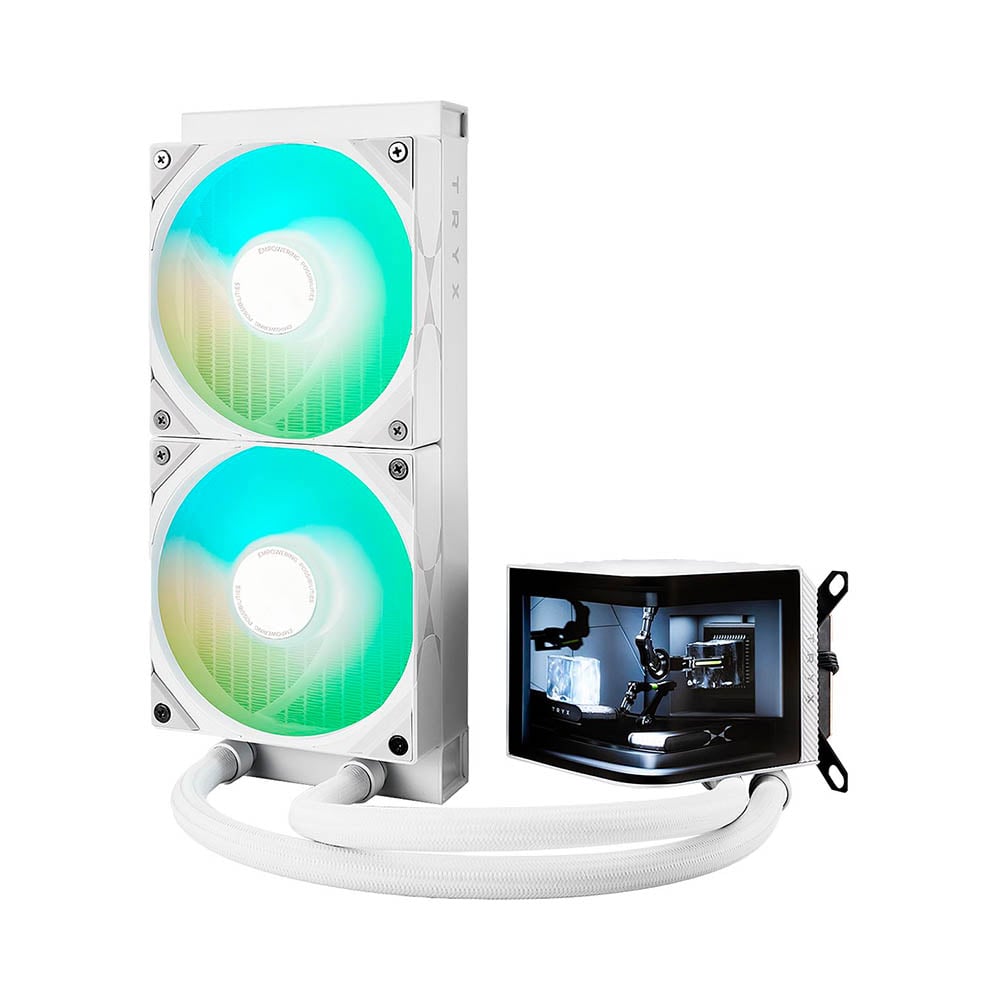 Ảnh minh họa Tản nhiệt nước AIO TRYX PANORAMA 240 ARGB L-shaped AMOLED White L-P240A-AS2M-G0W 2
